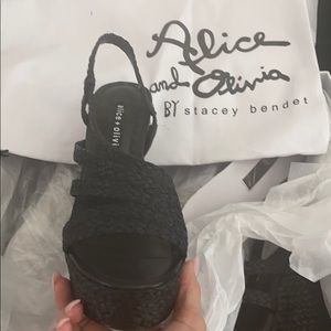 Black Alice and Olivia wedges sandals
